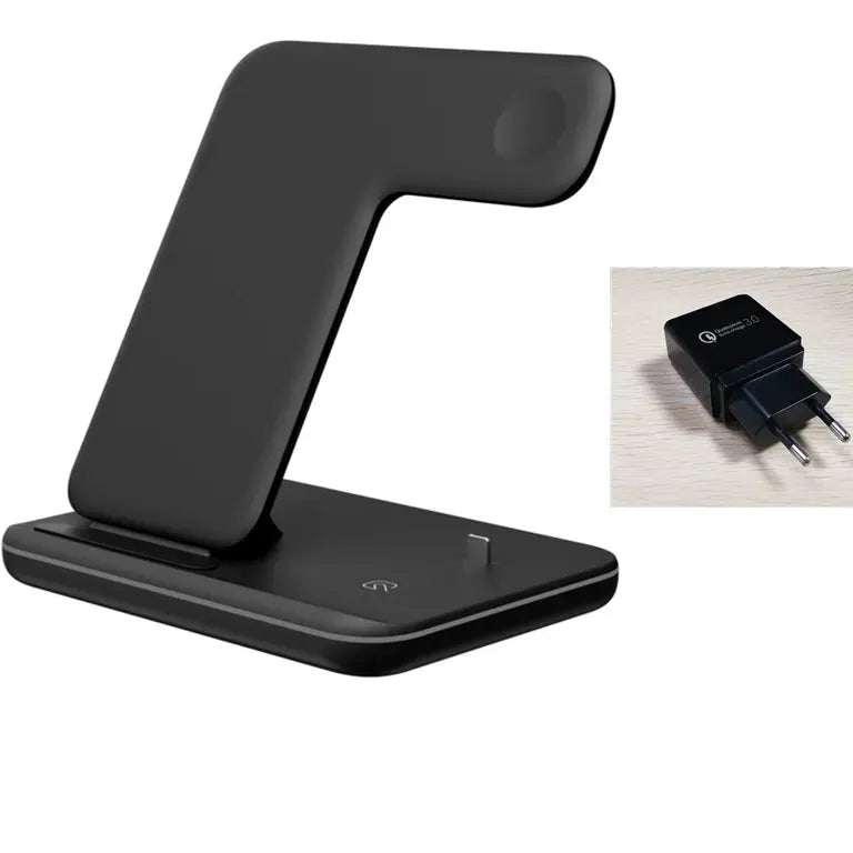 Compatible Mobile Phone Watch Earphone Wireless Charger 3 In 1 Wireless Charger Stand - Bellarte Enchanté Compatible Mobile Phone Watch Earphone Wireless Charger 3 In 1 Wireless Charger Stand